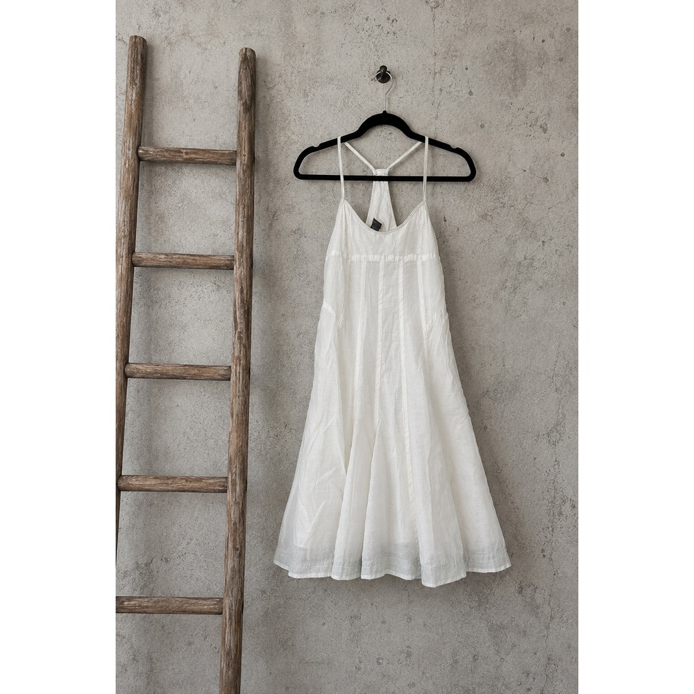 Armani Exchange White A-Line Panel Dress Slip Bridal Shower Rehearsal Sz 6 Dance